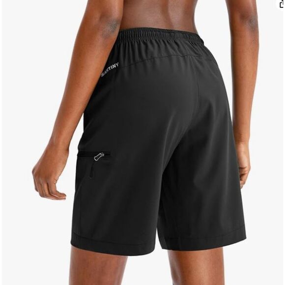 NEW Santiny Women’s Lightweight Cargo Shorts Black Large Zipper Pockets Bermuda - Picture 2 of 5